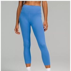 WORN ONCE Lululemon blue Nile Wunder train HR crop 23” size 6